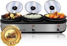 Megachef Triple 25 Quart Slow Cooker And Buffet Server For Casual Entertaining