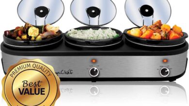 Megachef Triple 25 Quart Slow Cooker And Buffet Server For Casual Entertaining